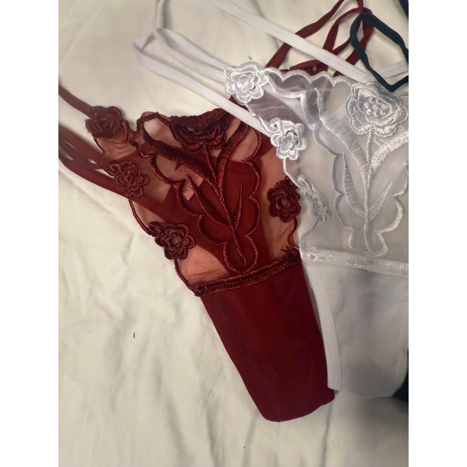 3 pair of xl thongs. Beautiful floral pattern date night colorful intimate sexy