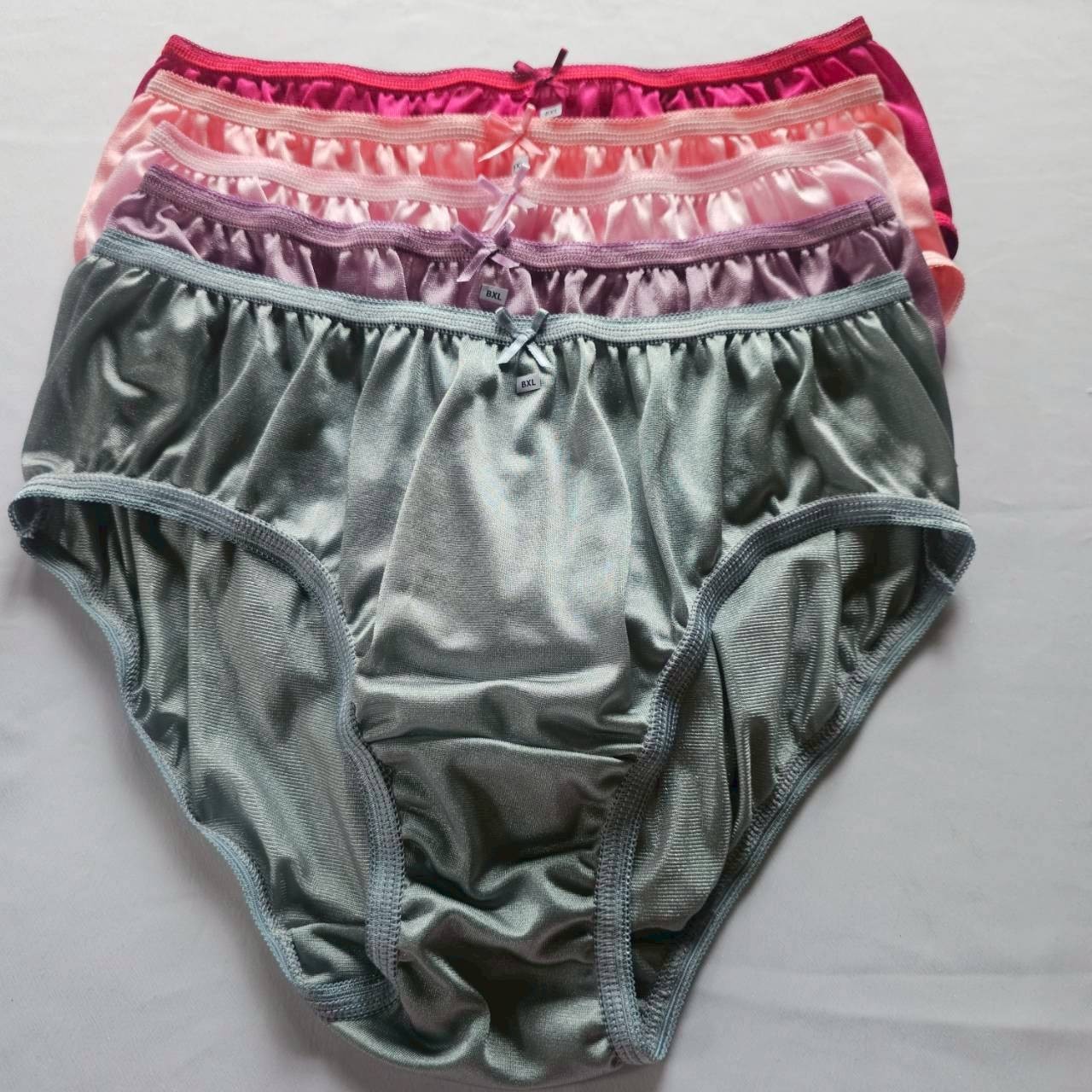 6 Bikini Women Comfort Premium Nylon Silky Soft Smooth Briefs Hip38″-42″ Size XL