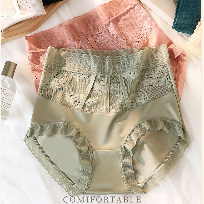 6 Packs Lot Womens French Lace Satin Panties Brief High Leg Underwear Lingeries