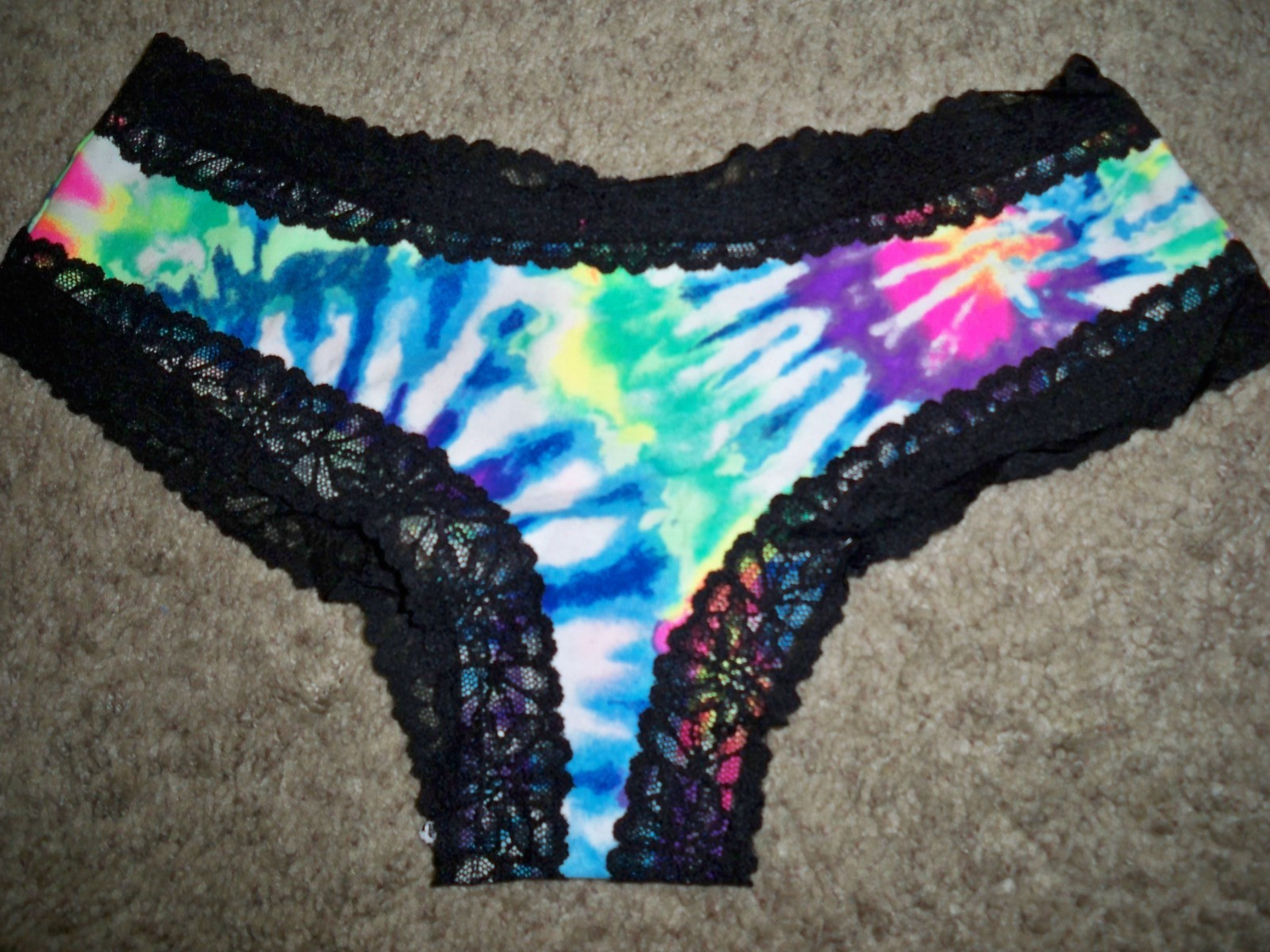VICTORIA’S SECRET CHEEKSTER TIE DYE BRIGHT LARGE NEW