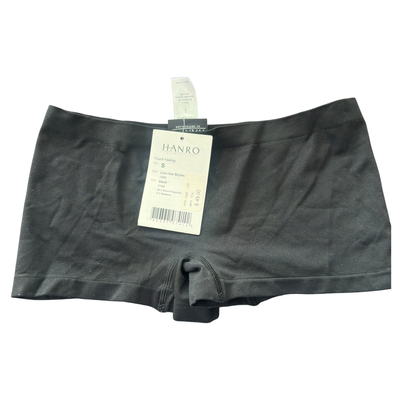 Hanro Touch Feeling Low-Rise Boyleg Briefs Black Micro-Polyamide Size S NWT
