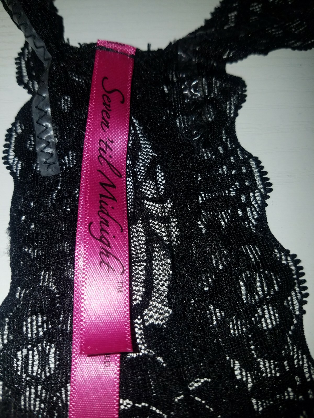 Seven till Midnight Queen Size Black Lace Thong *New*