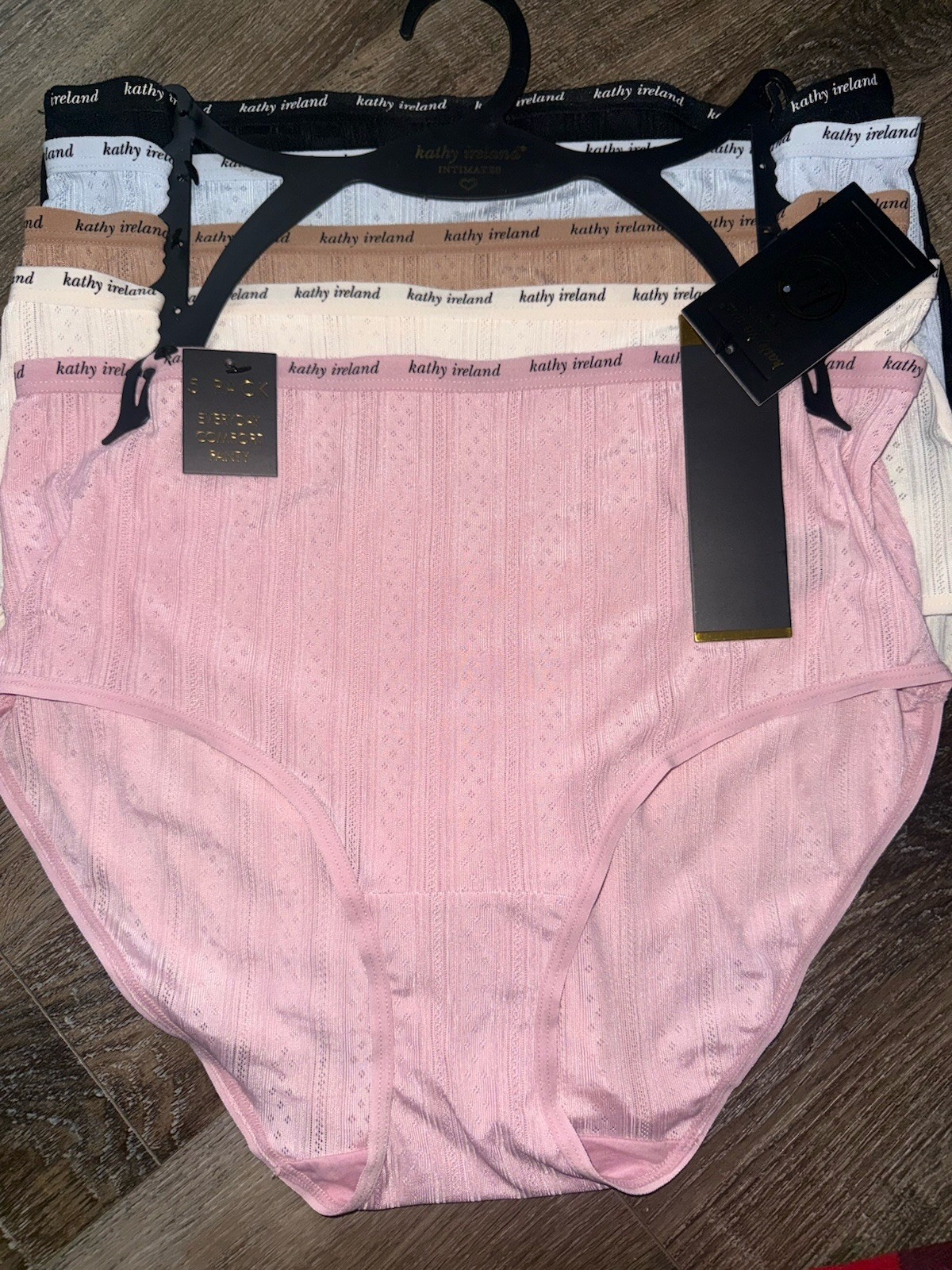 Kathy Ireland Womens Brief Underwear Panties Multicolor 5-Pair Polyester (D), 2X
