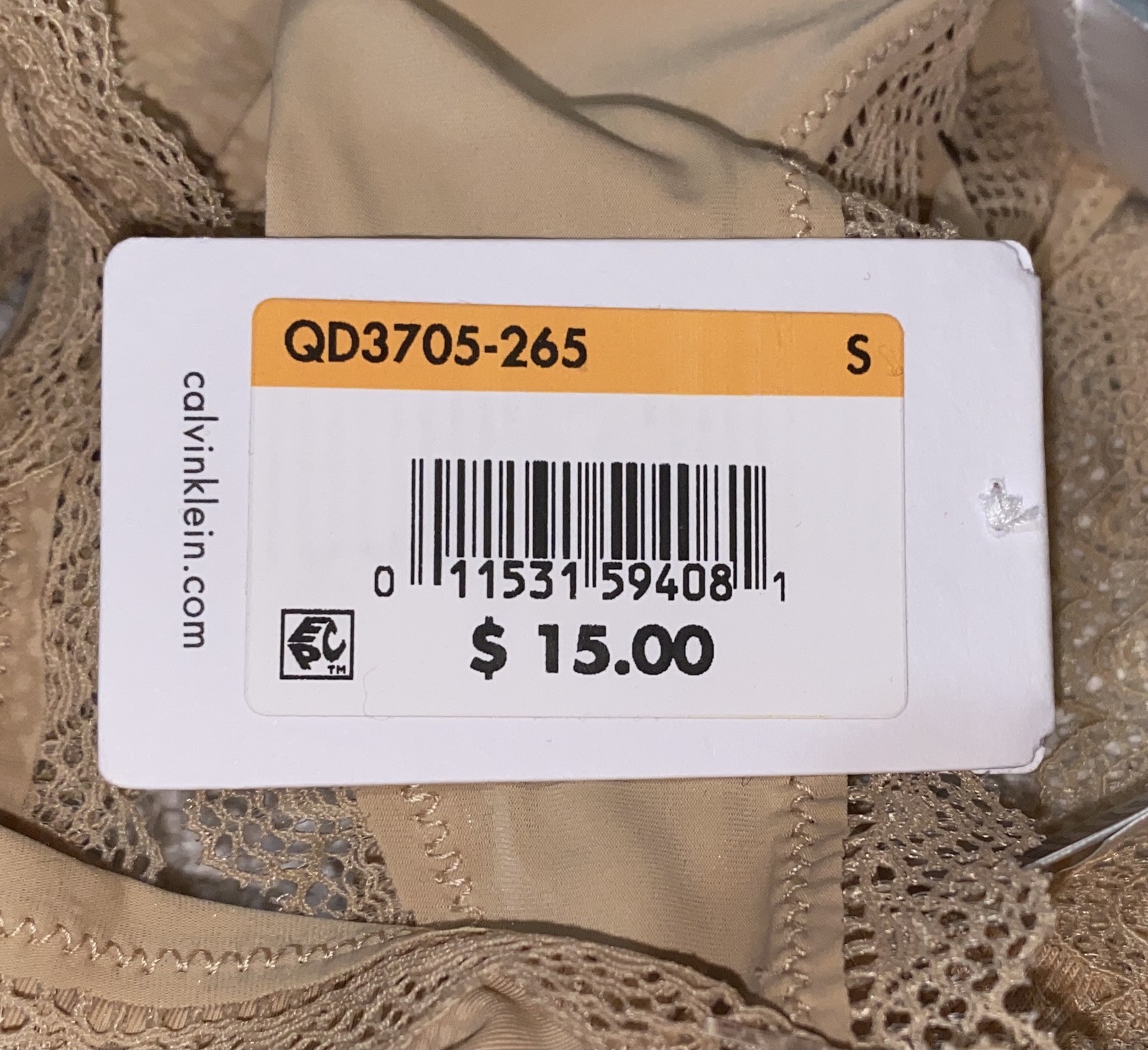 CALVIN KLEIN Radiant Lace Trim Bare Nude Thong Panty Women XS 4 S 5 M 6 L 7 XL 8