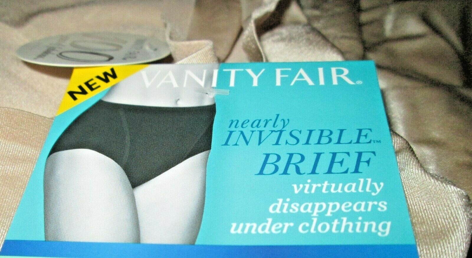 NWT Damask Neutral Size XL 8 Vanity Fair Nearly Invisible Briefs Panties #13241