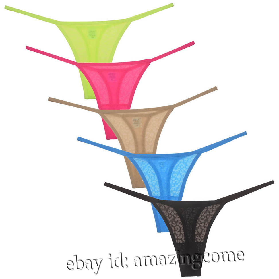 Women Jacquard Lace Thongs G-strings Underwear Hipster T-back Panties Lingerie