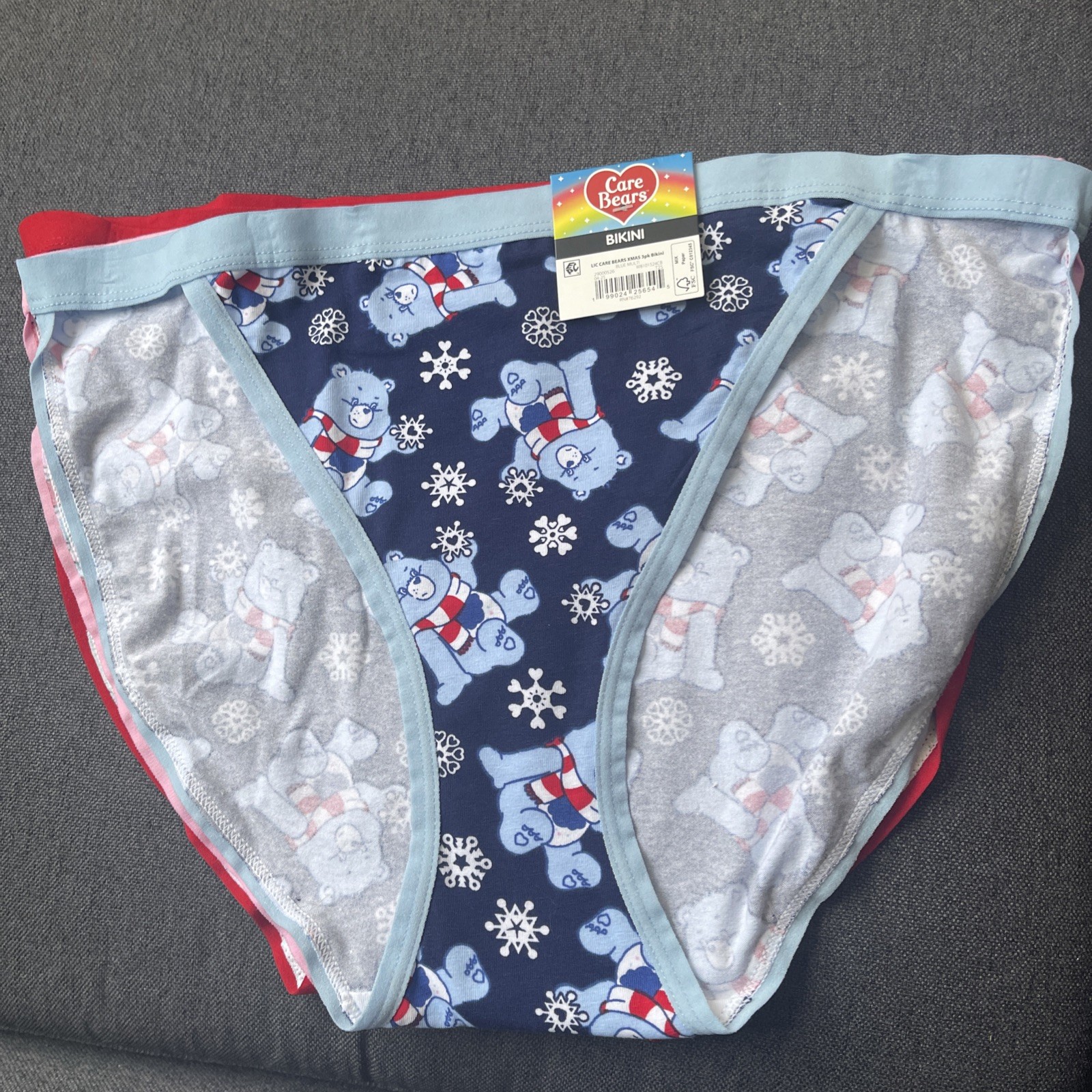 Women’s Care Bears Christmas Bikini Panties, 3-Pack, size XL (16-18)