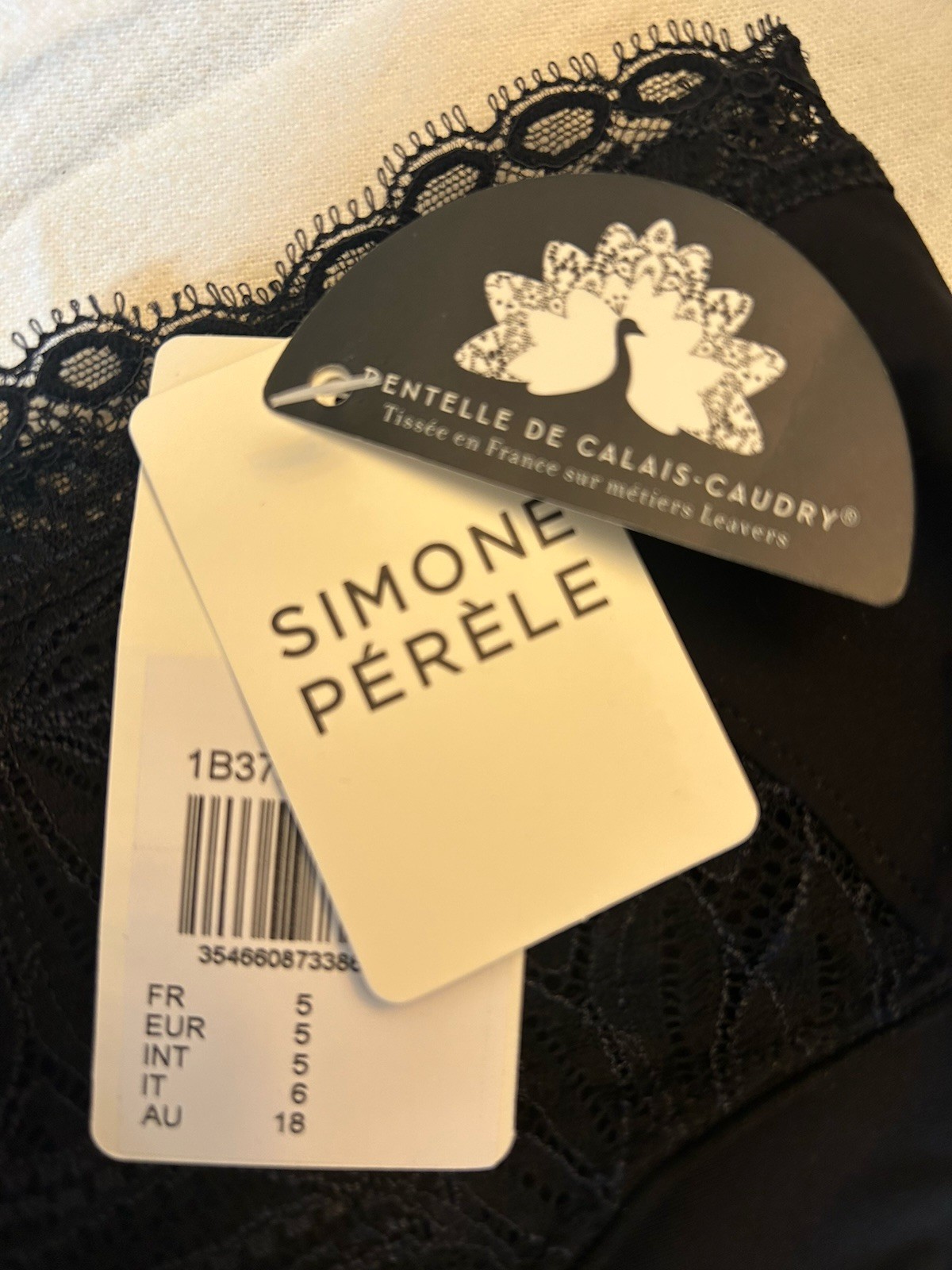 Simone Perelman Brief NWT Black Lace Size 5/XL