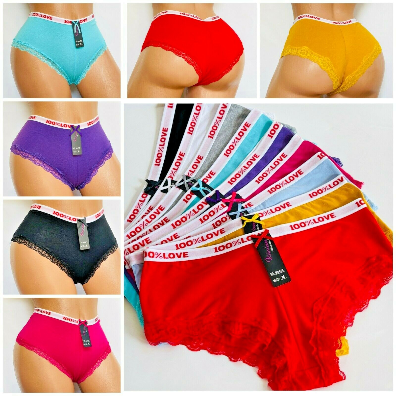 6-12 BOYSHORT BOYKINI CHEEKY WOMEN’S Lace UNDERWEAR Panties Undies 8470 S-XL