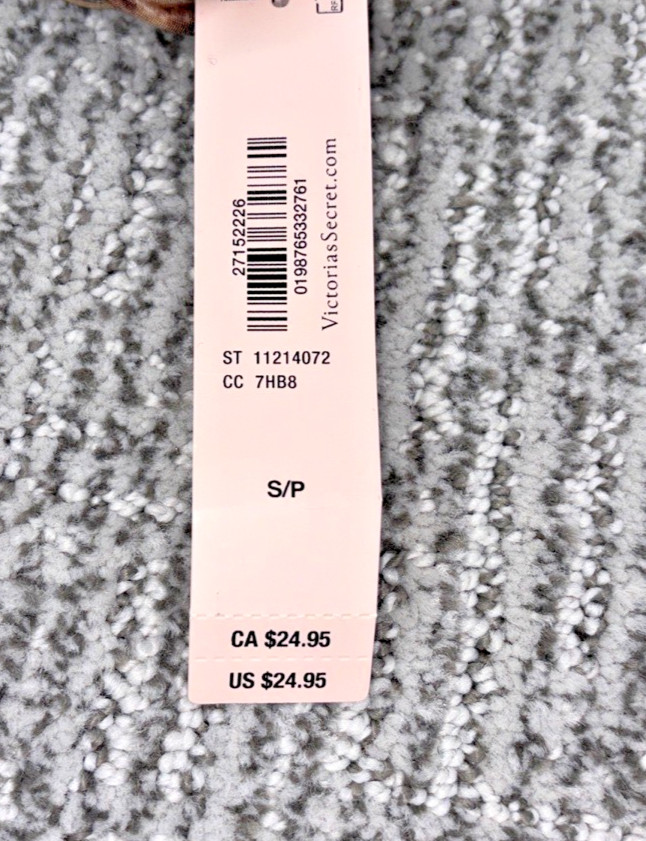 Victorias Secret Sexy NWT Small Leopard Print Spellout Shine Strap Thong Panty