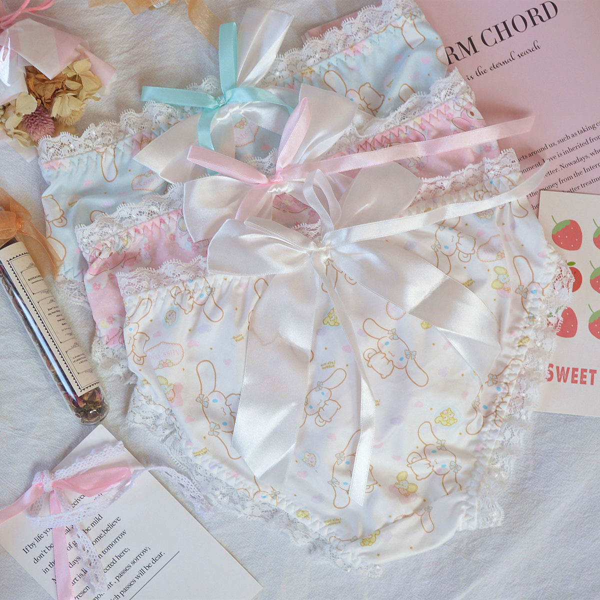 2 Pieces Ultra Kawaii Cute Panties Pantsu Anime Style Lolita Underwear Cosplay