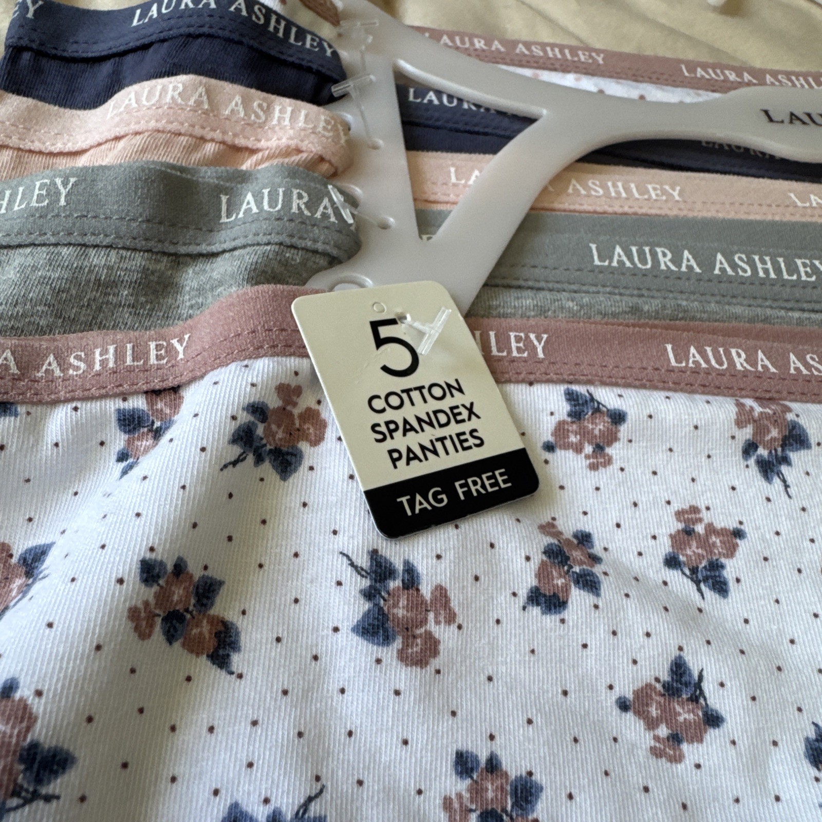 Laura Ashley Panties Boyshorts Underwear 5 Pack Size XL Bottoms Cotton Floral