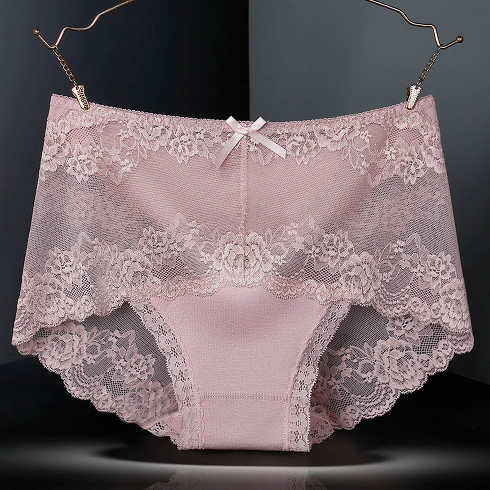 Women Mid High Waist Lace Panties Tummy Control Butt Lifter Seamless Briefs Sexy