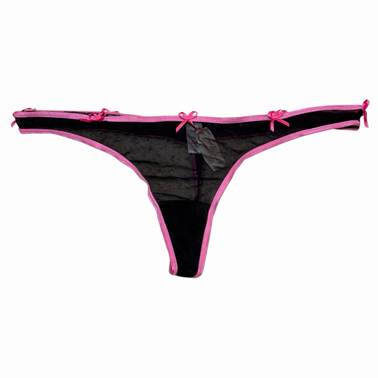 VINTAGE 2004 Victoria’s Secret Sexy Little Things Mesh Thong Bows M/L NWT Rare