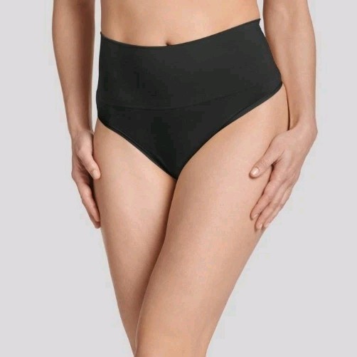 Jockey Generation Women’s Tummy Smoothing Mid-Waist Thong Black High Waist XL