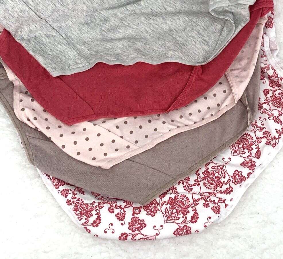 Bali Intimates Women’s Hi-Cut Briefs SZ 9 2XL Cotton 5-Pk Stretch Print Multic..