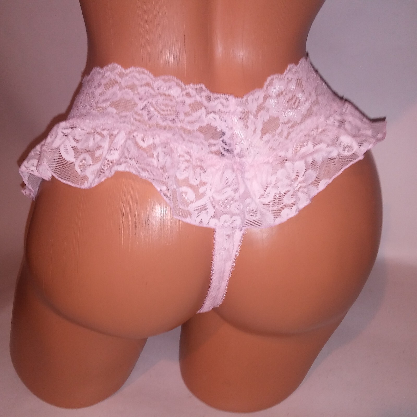 Victoria Secret Panty Thong Large Pink Lace Ruffle Sexy Little Things 2008 Colle