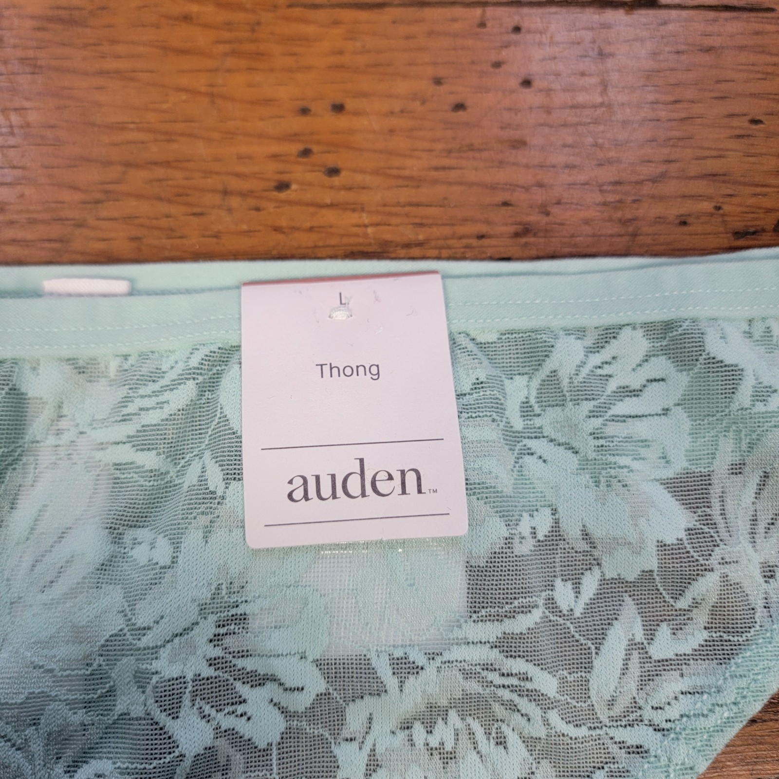 (3) Auden Womens Large (12-14) Nylon Mesh Thong Underwear Target L Green Floral