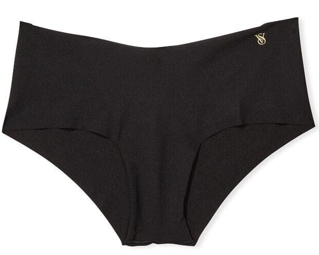 M NOIR Dark Black Gold VS LOGO NO SHOW Smooth Victorias Secret Hiphugger Panty