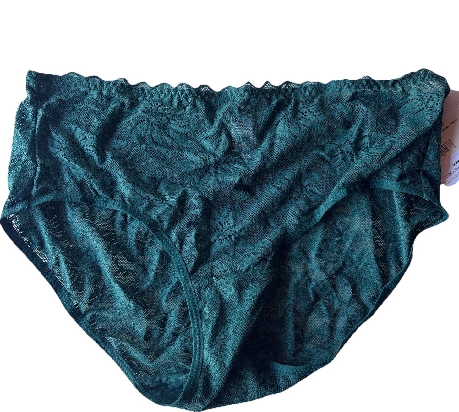 Wacoal Lace Hi-Cut Brief Stretch Lace Panty Dark Teal Size Small NWT