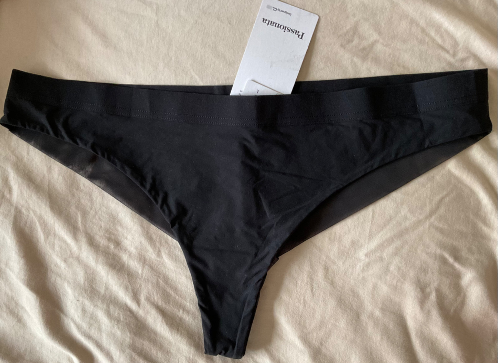Passionata – Black High Leg Style Knickers Fine Mesh Back Size Large – BNWT