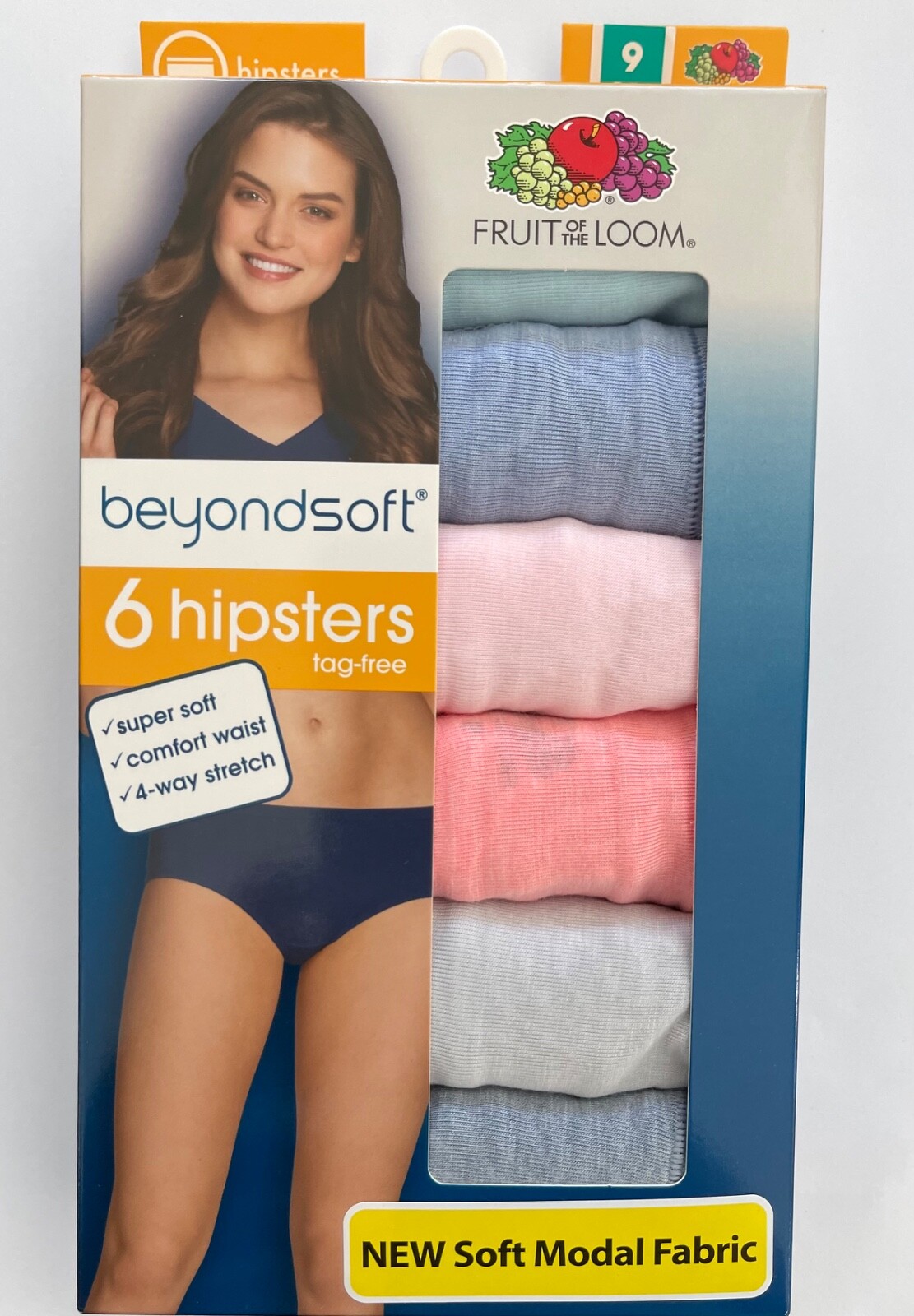 Fruit of the Loom Women’s beyondsoft 6 Hipsters size 9 (2X)