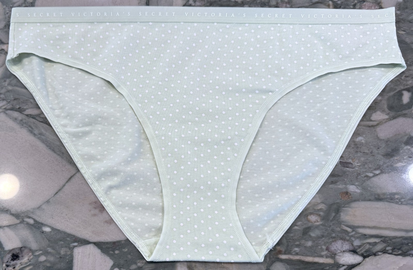 NEW Victoria Secret Cotton Bikini Panty – Mint Crush & White Mini Dot XL or XXL
