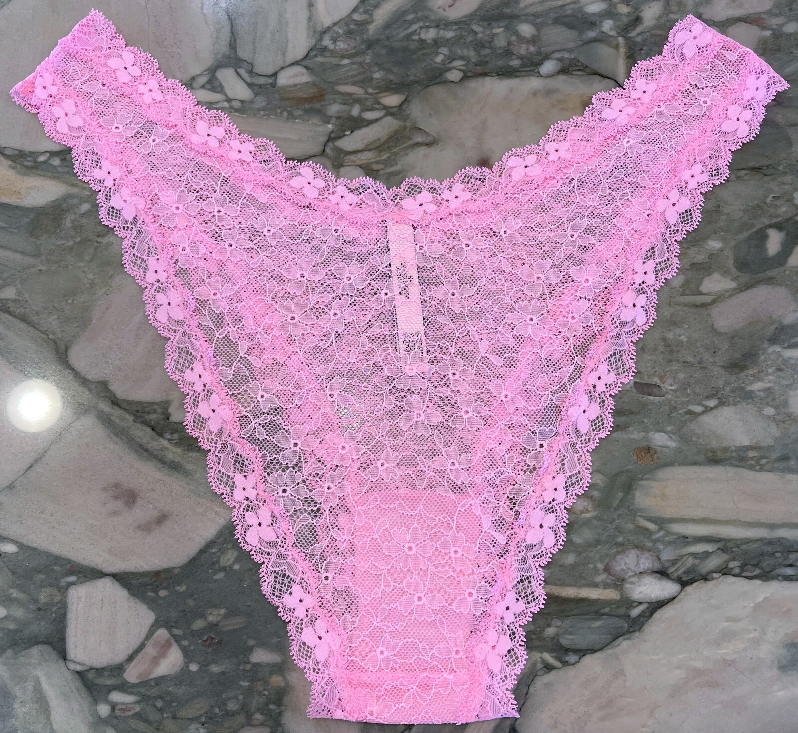 NEW Victoria Secret Dream Angels Lace High Leg Brazilian – Sweet Rosette Pink XL