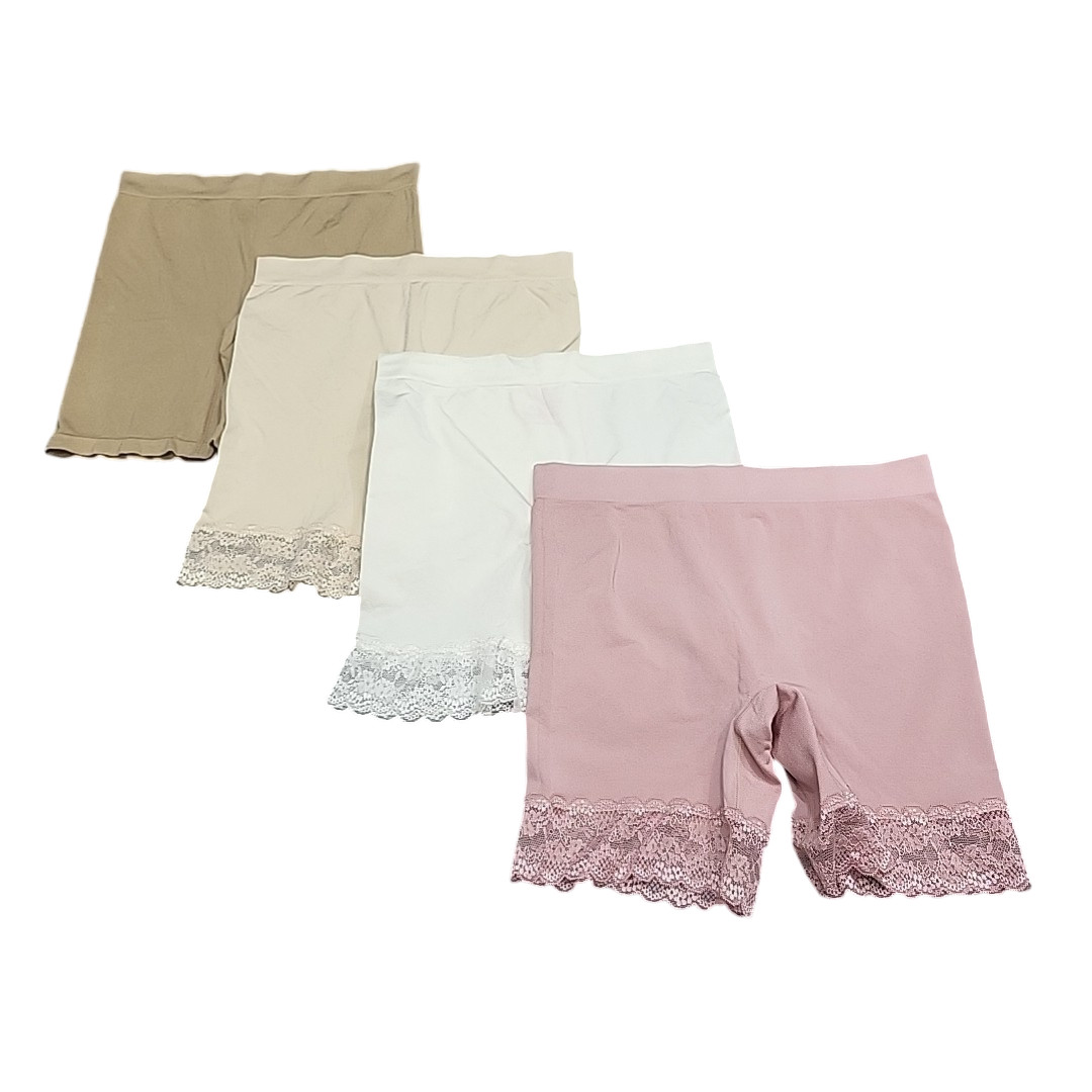 Breezies Women’s Set of 4 Multicolor Mid Thigh Shorts Panties Size Medium