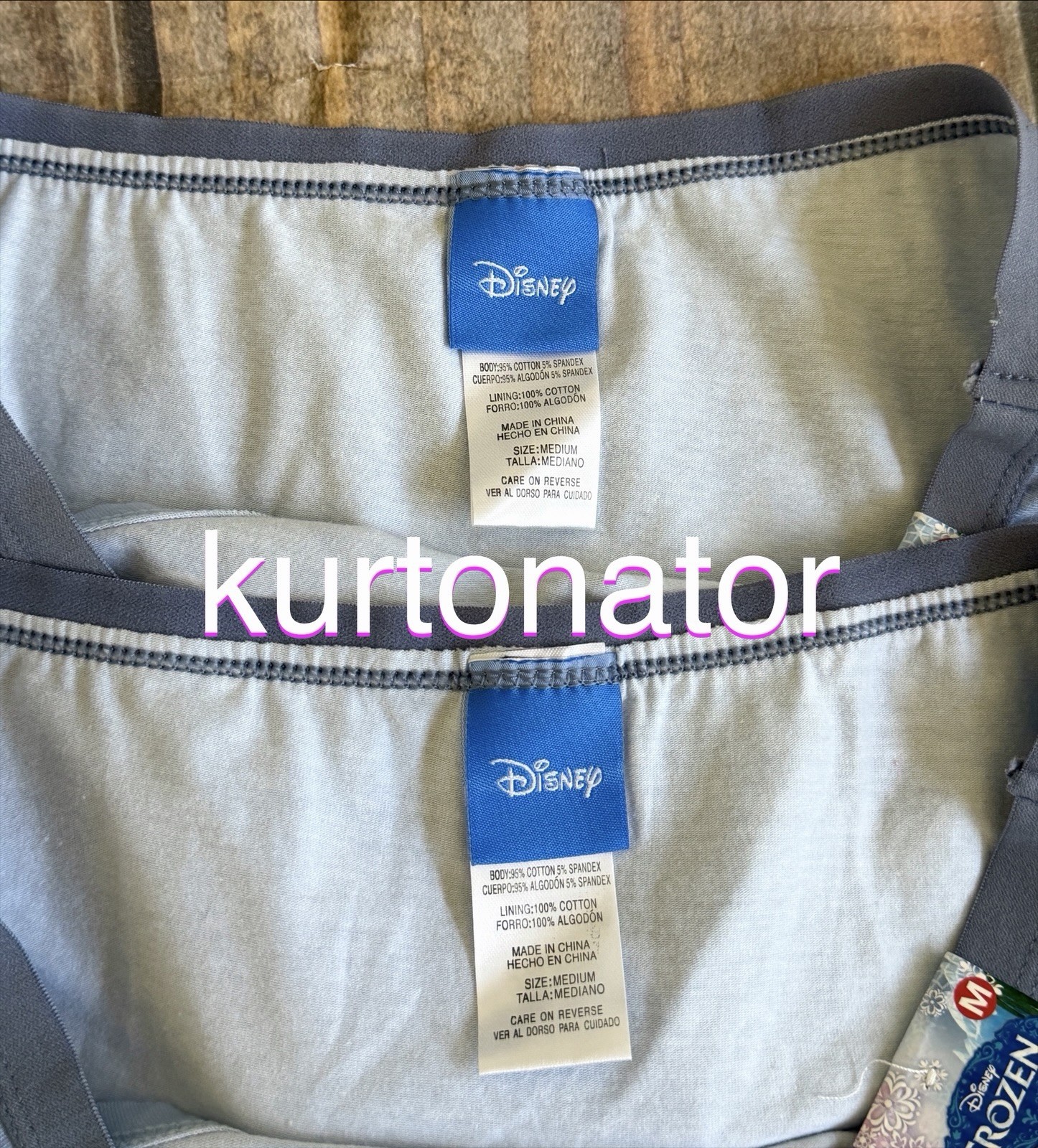 2x Disney Frozen Elsa & Anna Light Blue Hipster Panty NEW Cotton/Spandex Size M