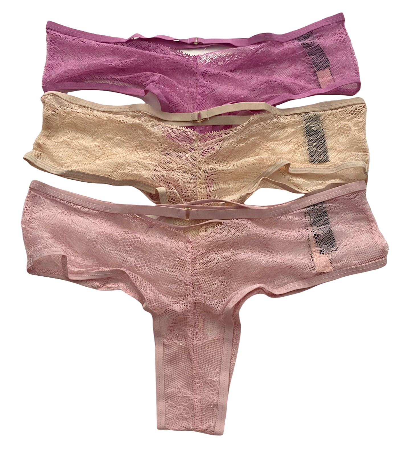 Victoria’s Secret Panty Cheeky Strappy Cut Out Sexy Lace 3 Pack S M L