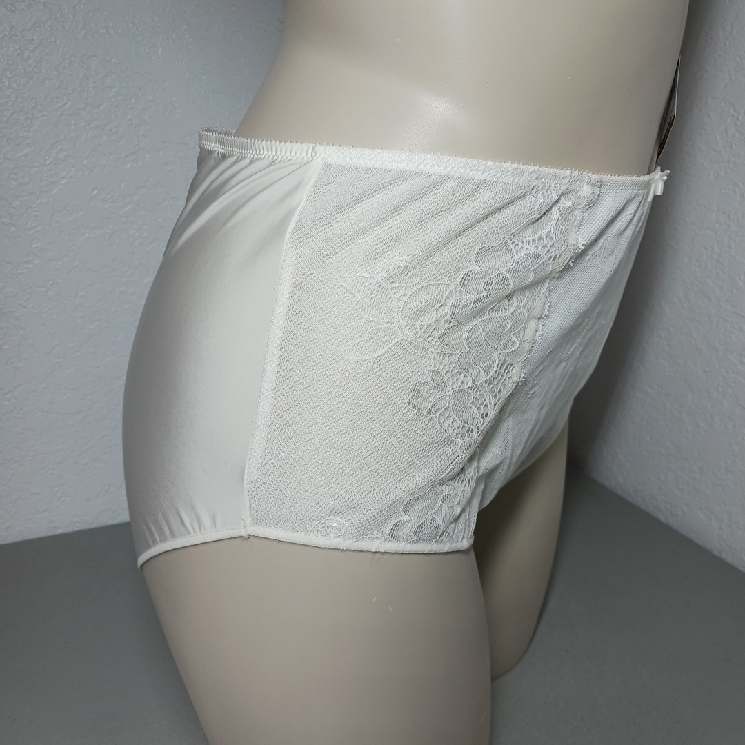 Chantelle 2XL Milk Brief Embroidered Stretch Panties FLORAL LACE Born In France