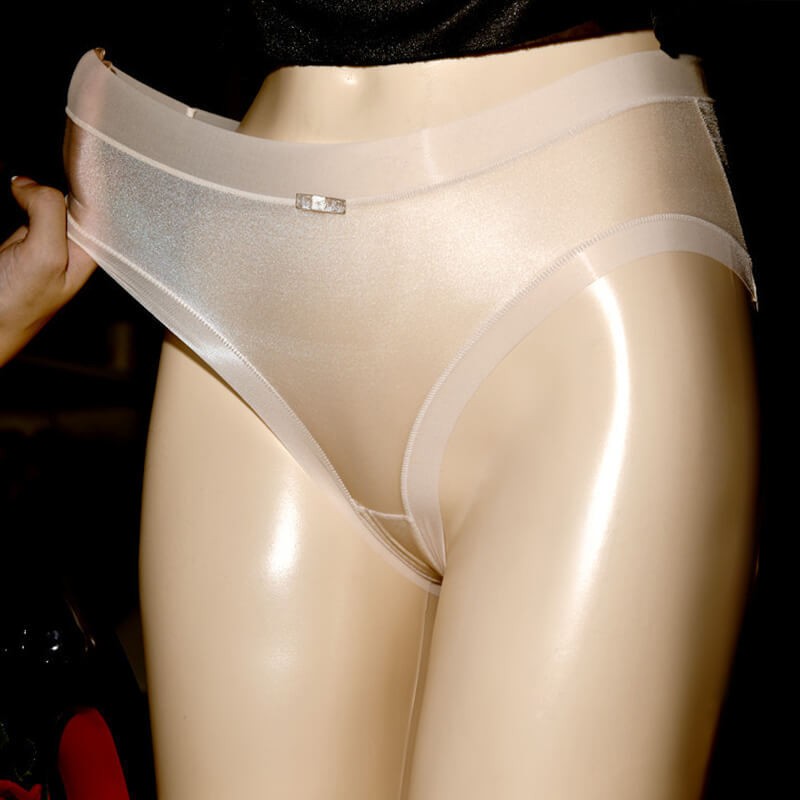 6pcs Women’s Ultra-thin Silky Shiny Glossy Panties Underwear Sheer Bikini Briefs