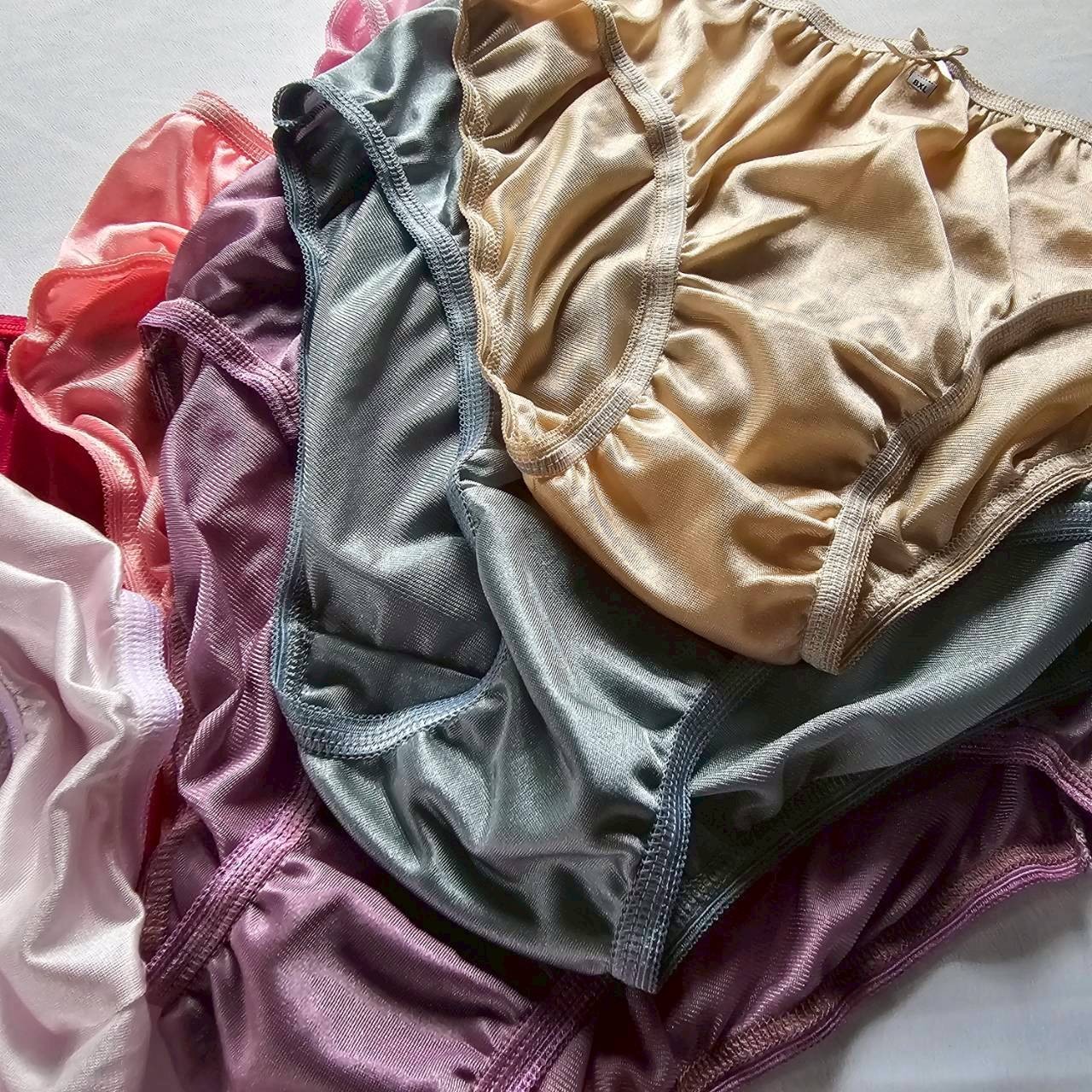 6 Bikini Women Comfort Premium Nylon Silky Soft Smooth Briefs Hip38″-42″ Size XL