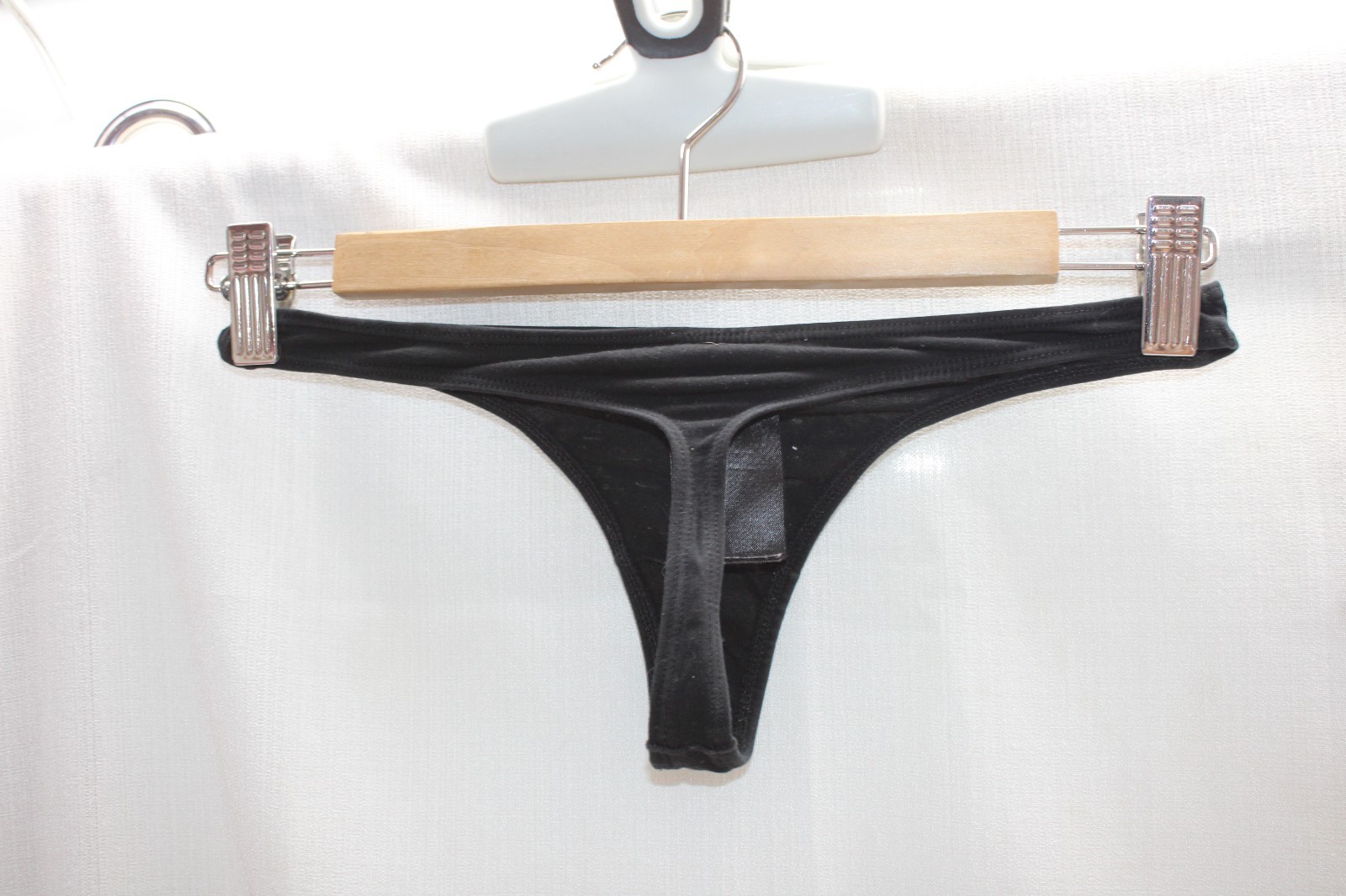 H&M Sexy Diva Black Cotton Elastane Tummy Control High Leg Thong Panties XS