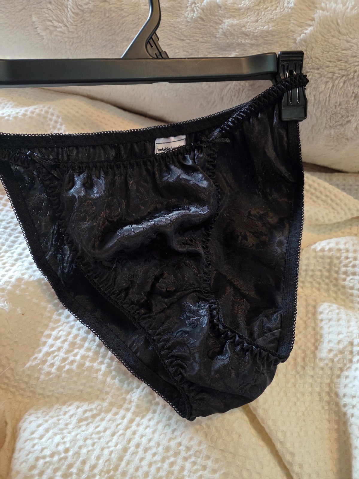 RARE 90s Vintage Bobbie Brooks Satin String Bikini Panties Size 7 Large