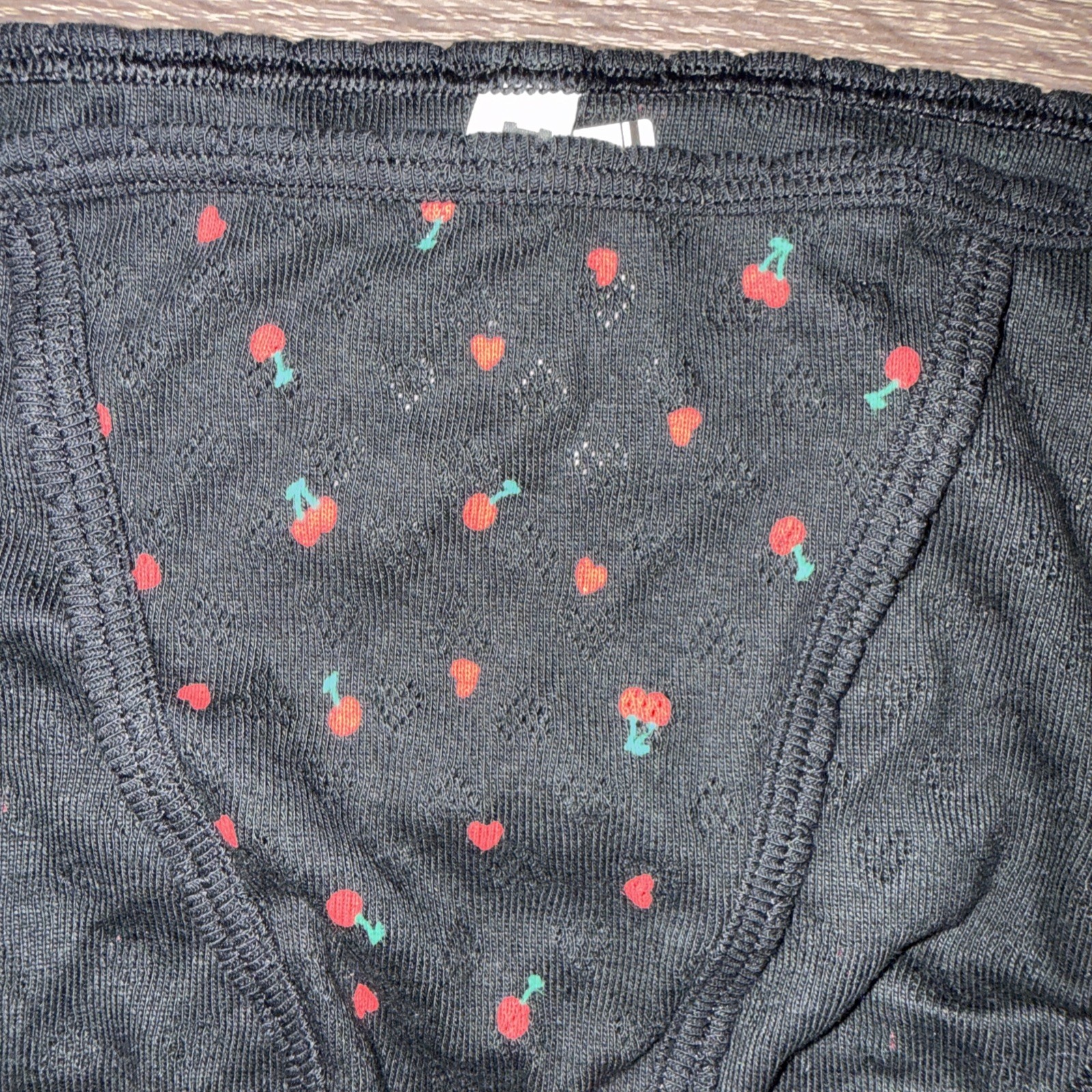Pink By Victoria’s Secret, Small, Black Cherries, Cotton String, Bikini Panties