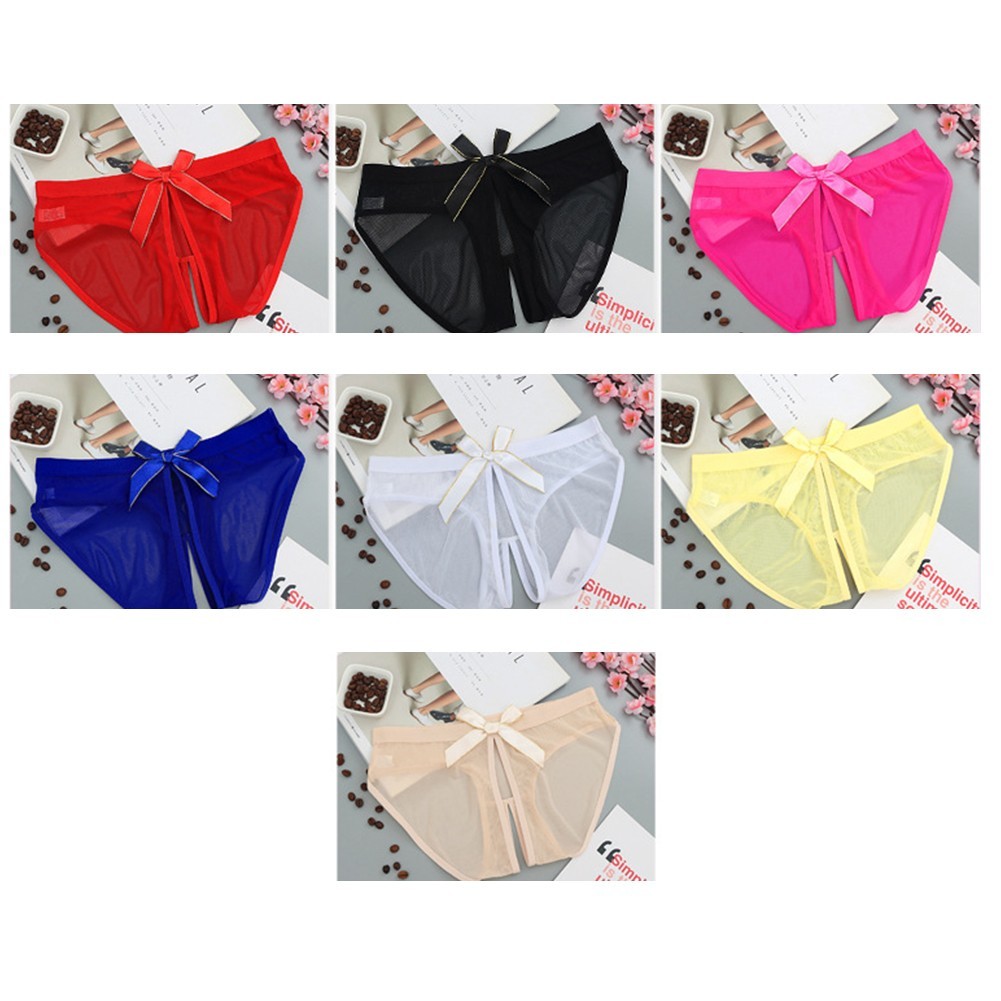 Fun Underwear Open Crotch Panties Home Wear All Seasons Medium Stretch