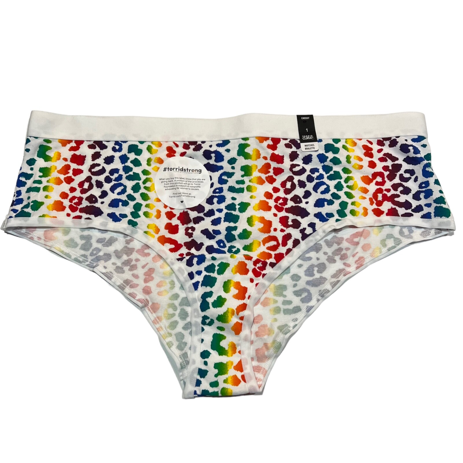 NWT TORRID Cheeky Pantie Underwear Sz 1X-3X-4X White Multicolor Jersey