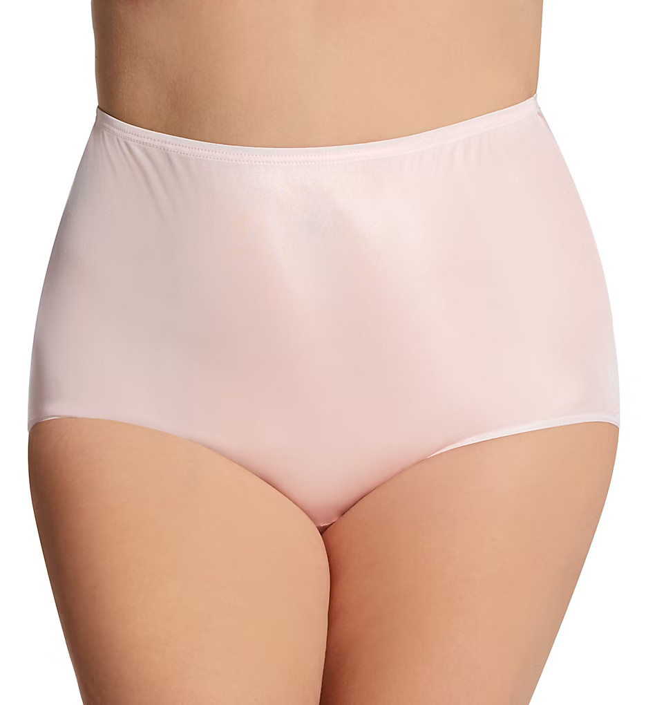 Shadowline 17032P Plus Size Hidden Elastic Nylon Classic Brief Panty