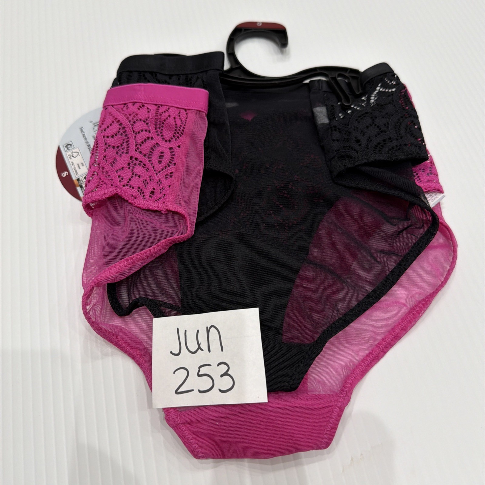 Adore Me 2 Pk Dakota Hipster Violet Black Panty Lace Mesh Sz S
