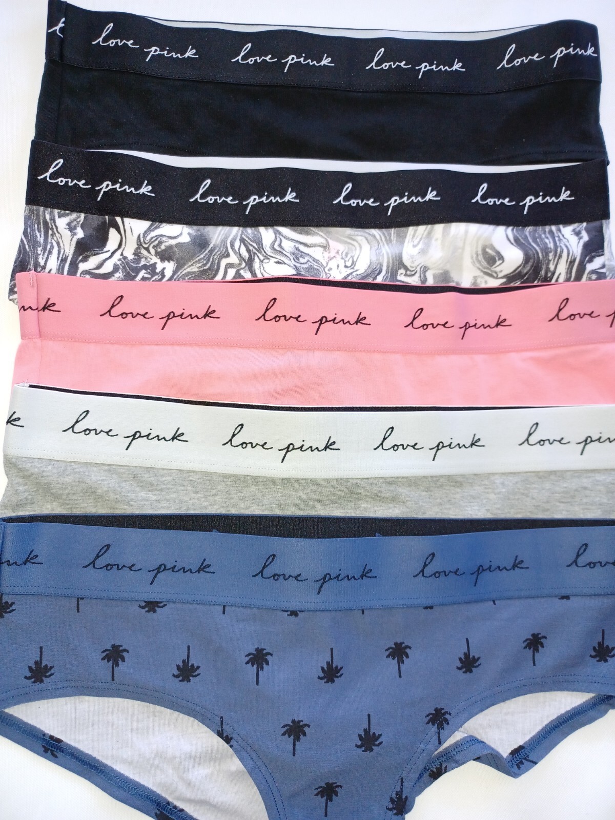 Victoria Secret PINK 5 Pack Panty Lot Women’s L XL XXL NEW Bikini Hipster Cotton