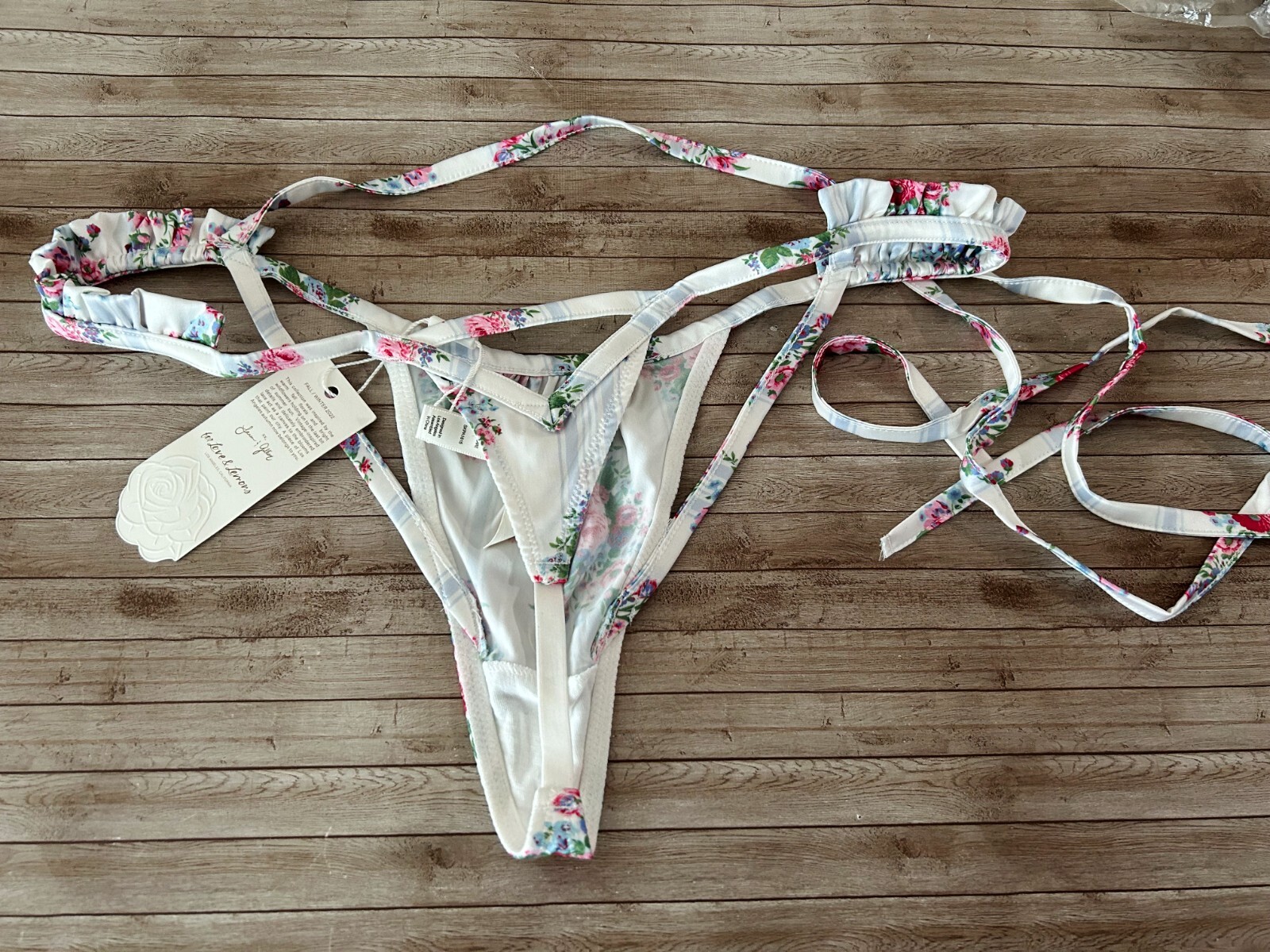 Nwt Victorias Secret For Love and Lemons Strappy High Waist Lailah Thong Panty M