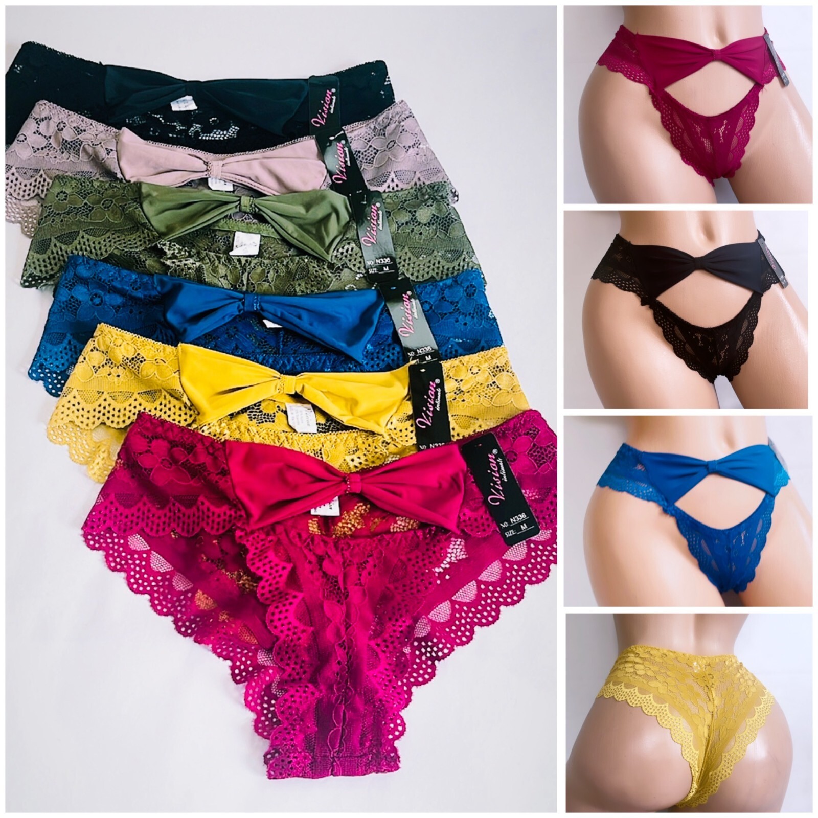 3/6 Women Sexy Lace Panties Knickers Lingerie Seamless Underwear Bow Briefs N336