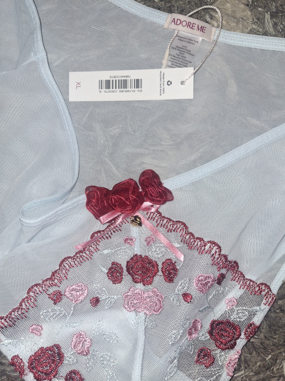 Adore Me/VS Lace & Mesh Brazilian Panty NEW SIZE XL
