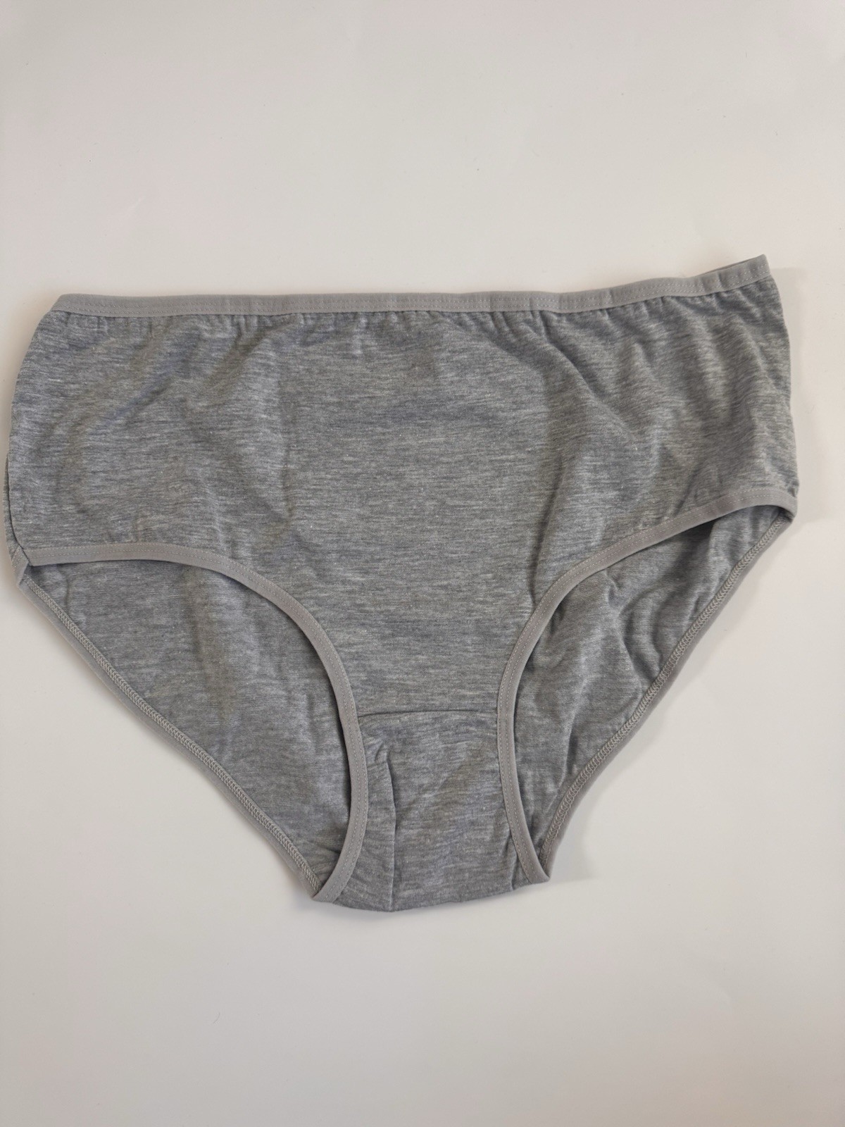 6 – Pack Cotton Brief Panties Women’s High Rise Solid Opaque Gray & Black 6XL