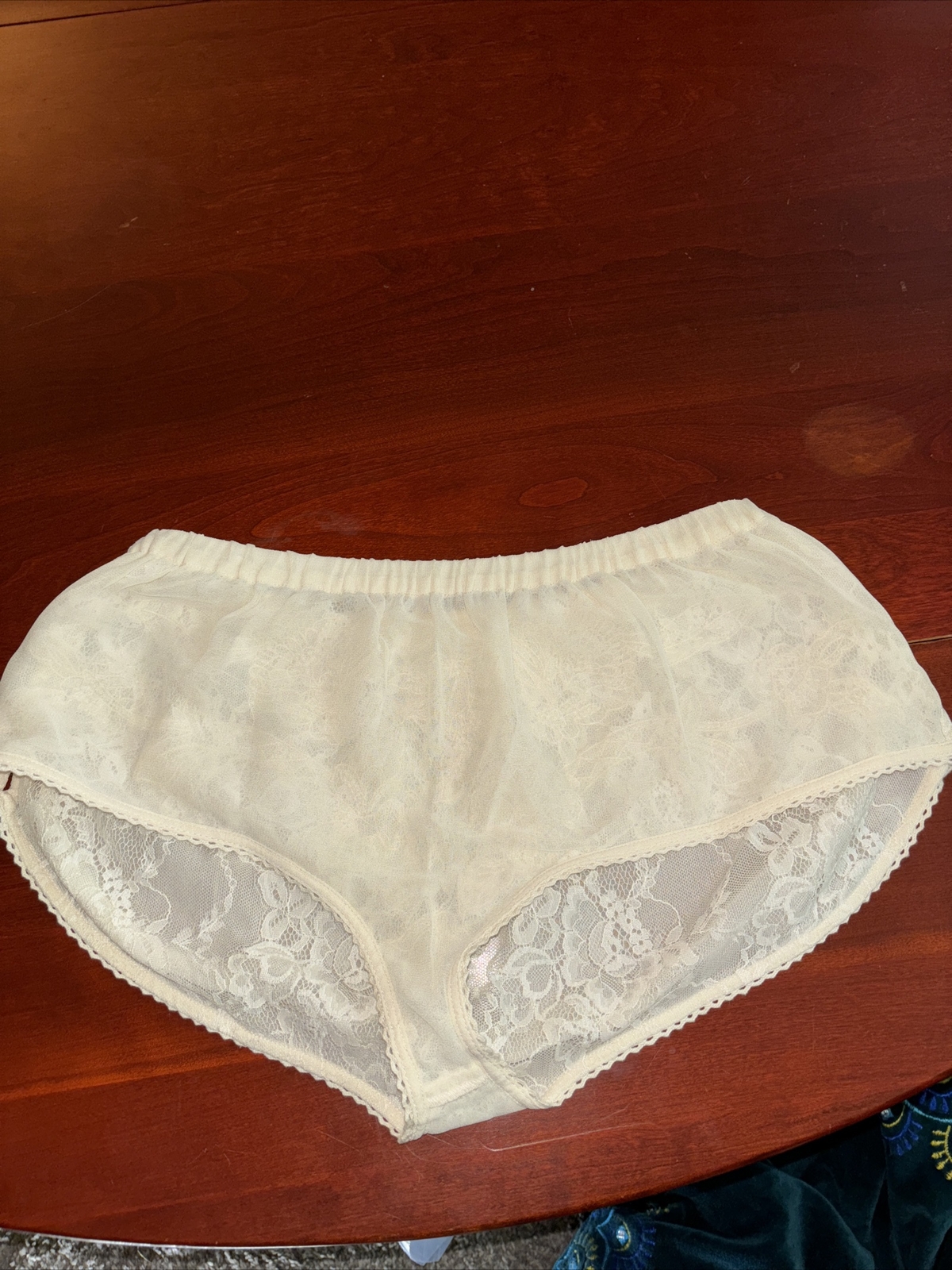 Zara Cream Color Lace Beaded Panties Large Bridal NWOT