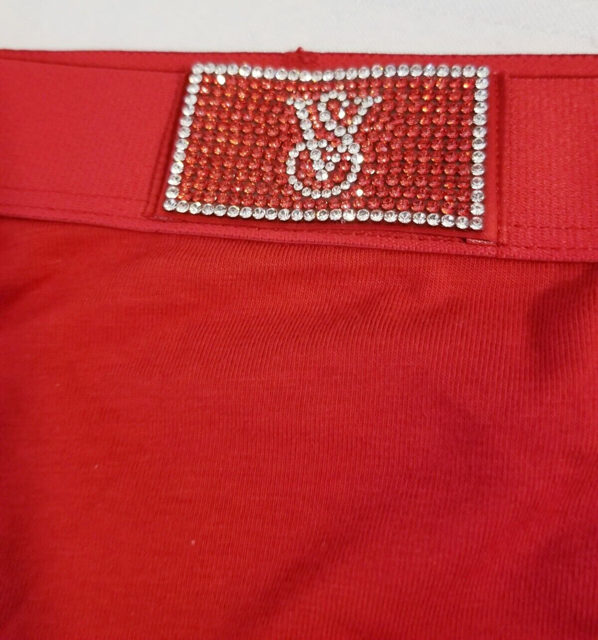 NWT VICTORIA’S SECRET Hiphugger Hipster Pantie SIZE XL RED W/LOGO Bling Bling