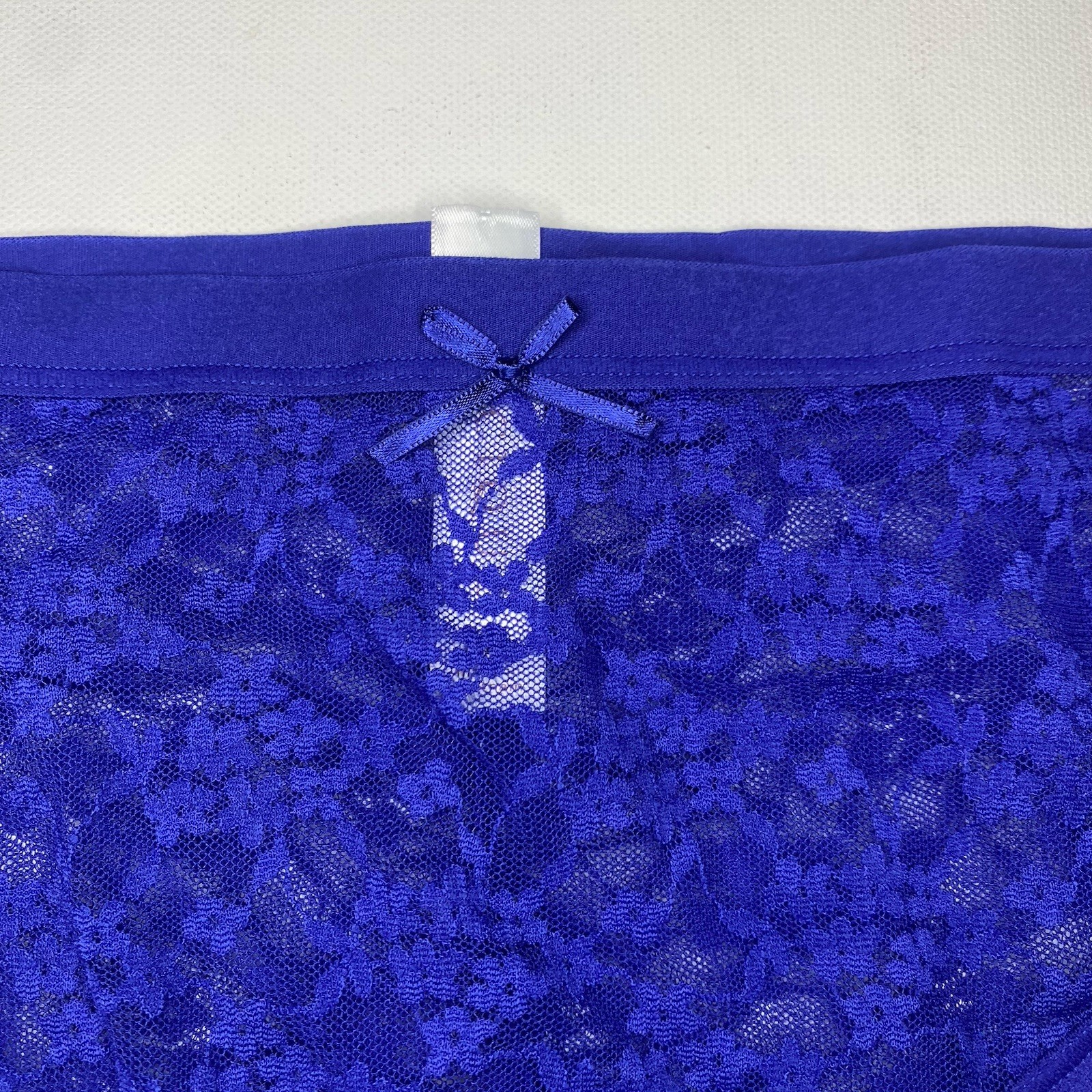 NWT Plus Size Large 10/12 Cacique Lace Cheeky Panty Sheer Sexy Indigo -B29