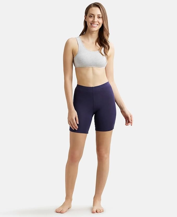 Jockey 1529 Women’s Cotton Elastane Mid Waist Shorties | High Coverage Stretch